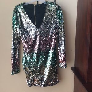 Long sleeved sparkly Windsor dress